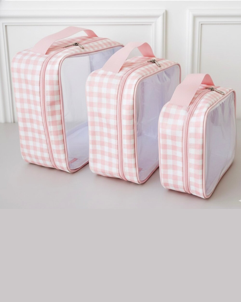 Kit Necessaires Xadrez Rosa